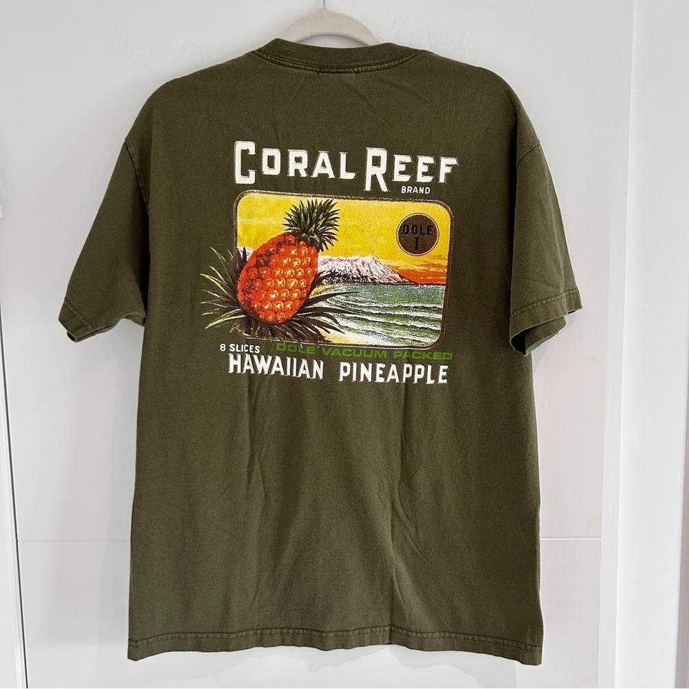 Vintage 90s Dole Hawaiian Pineapple T-Shirt Coral Reef Preshrunk 100% Cotton L
